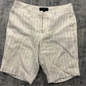 Banana Republic Linen Cream Striped Shorts S2